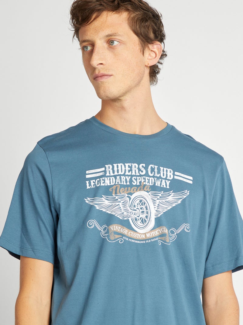 Tee-shirt imprimé 'Produkt' Bleu - Kiabi