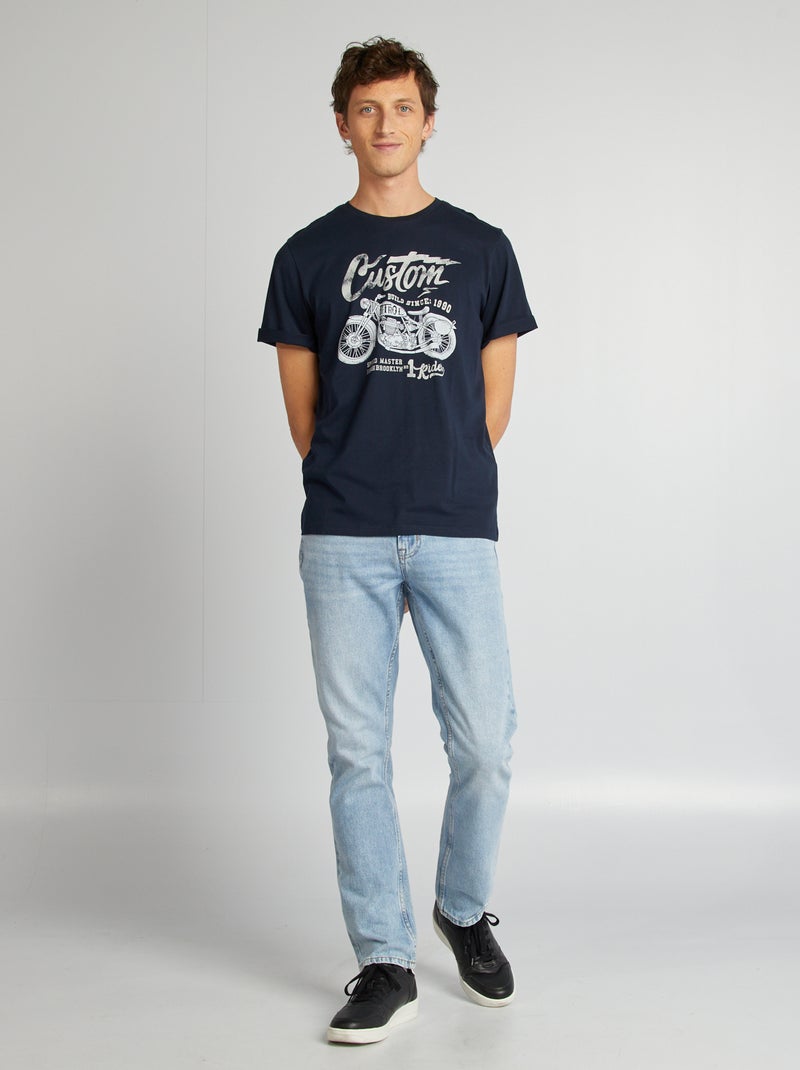 Tee-shirt imprimé 'Produkt' Bleu marine - Kiabi