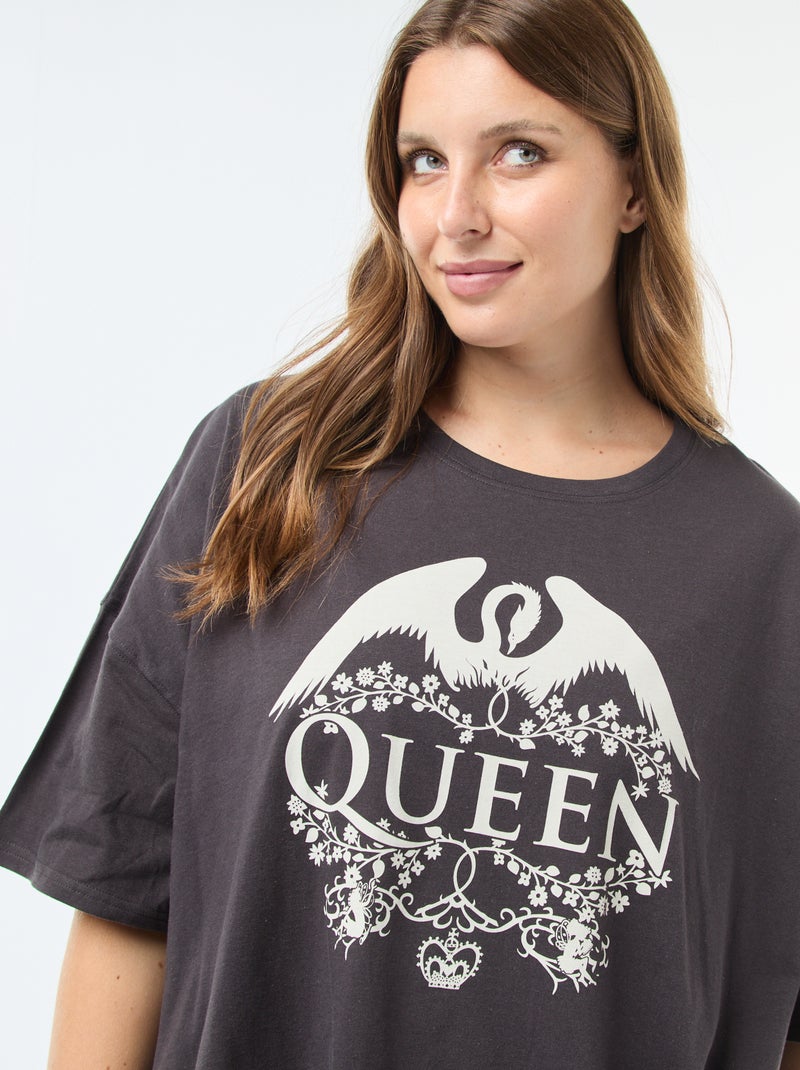 Tee-shirt imprimé 'Queen' Noir - Kiabi