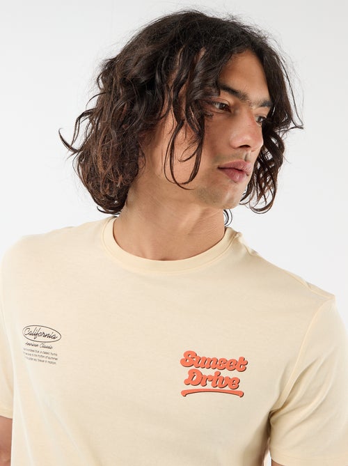 Tee-shirt imprimé recto/verso à manches courtes - Kiabi