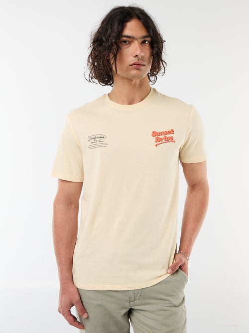 Tee-shirt imprimé recto/verso à manches courtes - Kiabi