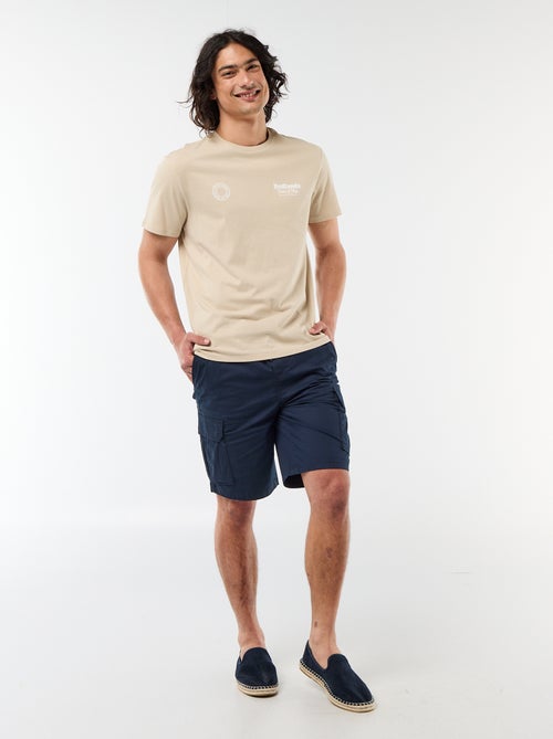 Tee-shirt imprimé recto/verso à manches courtes - Kiabi