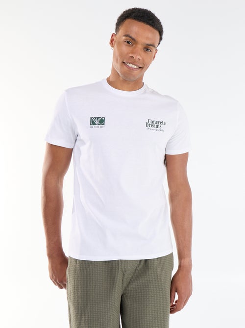 Tee-shirt imprimé recto/verso à manches courtes - Kiabi
