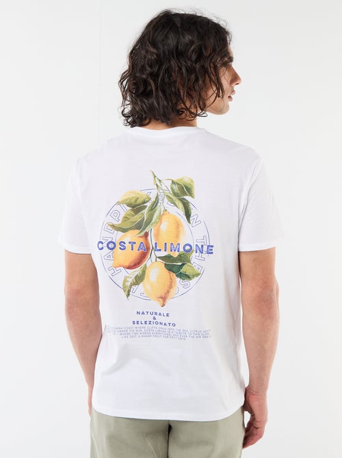 Tee-shirt imprimé recto/verso à manches courtes - Kiabi