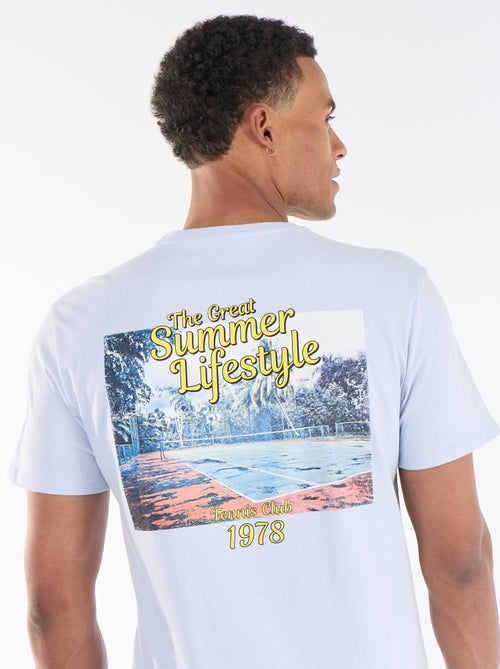 Tee-shirt imprimé recto/verso à manches courtes - Kiabi