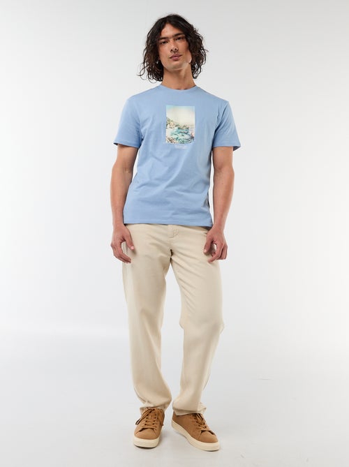 Tee-shirt imprimé recto/verso à manches courtes - Kiabi