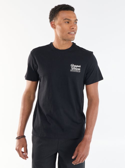 Tee-shirt imprimé recto/verso à manches courtes - Kiabi