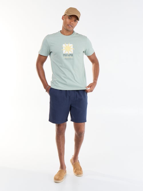 Tee-shirt imprimé recto/verso à manches courtes - Kiabi