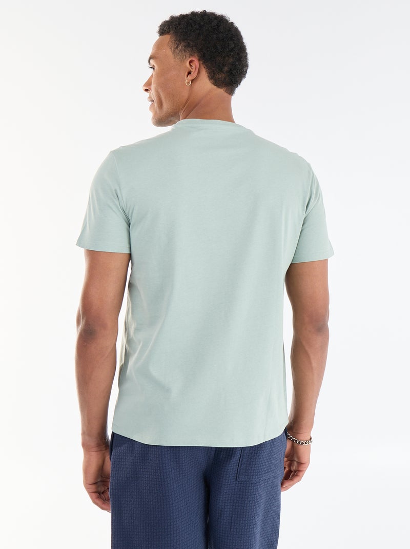 Tee-shirt imprimé recto/verso à manches courtes Vert - Kiabi