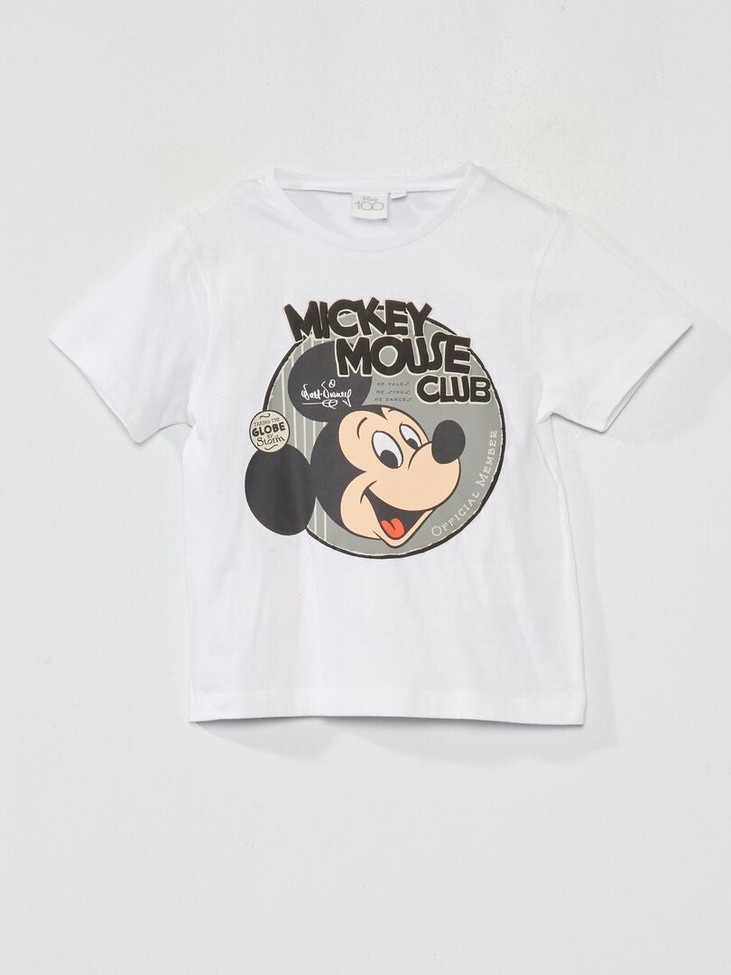 Tee-shirt imprimé rétro 'Mickey' blanc - Kiabi