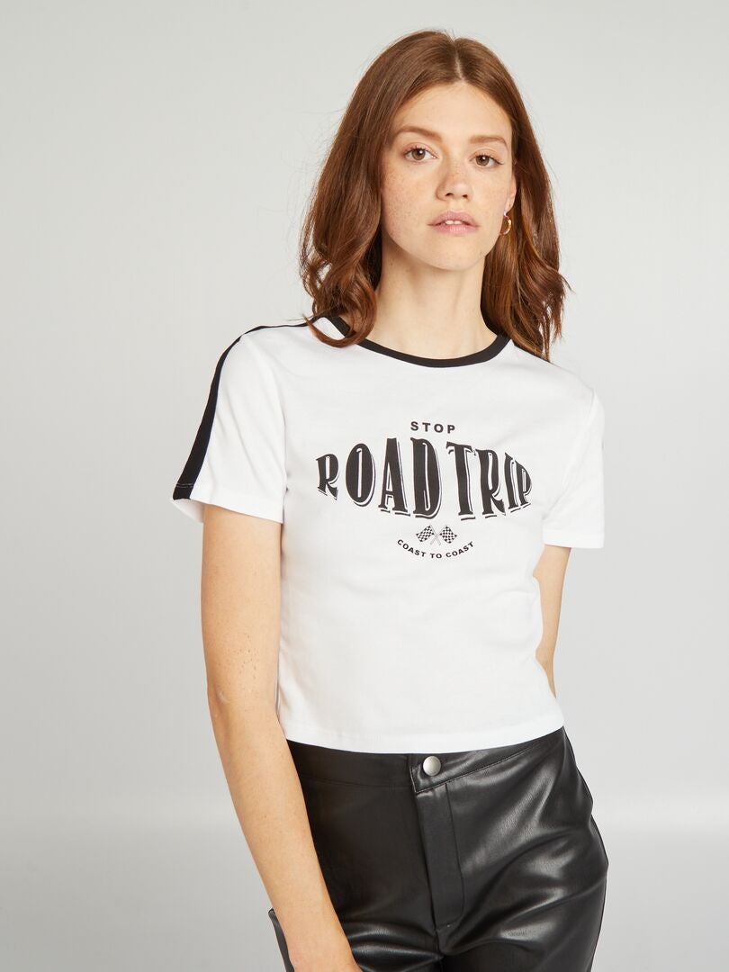 Tee-shirt imprimé 'road trip' blanc - Kiabi
