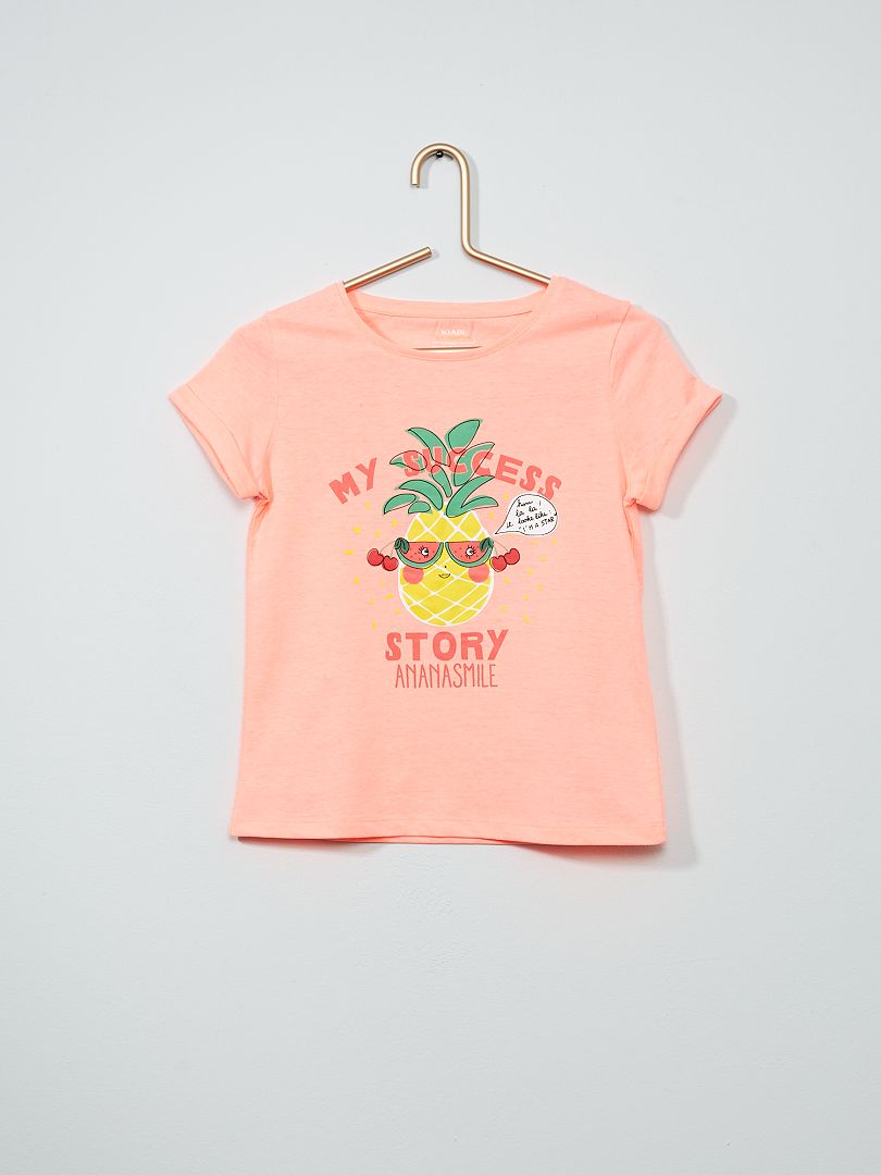 Tee-shirt imprimé rose ananas - Kiabi