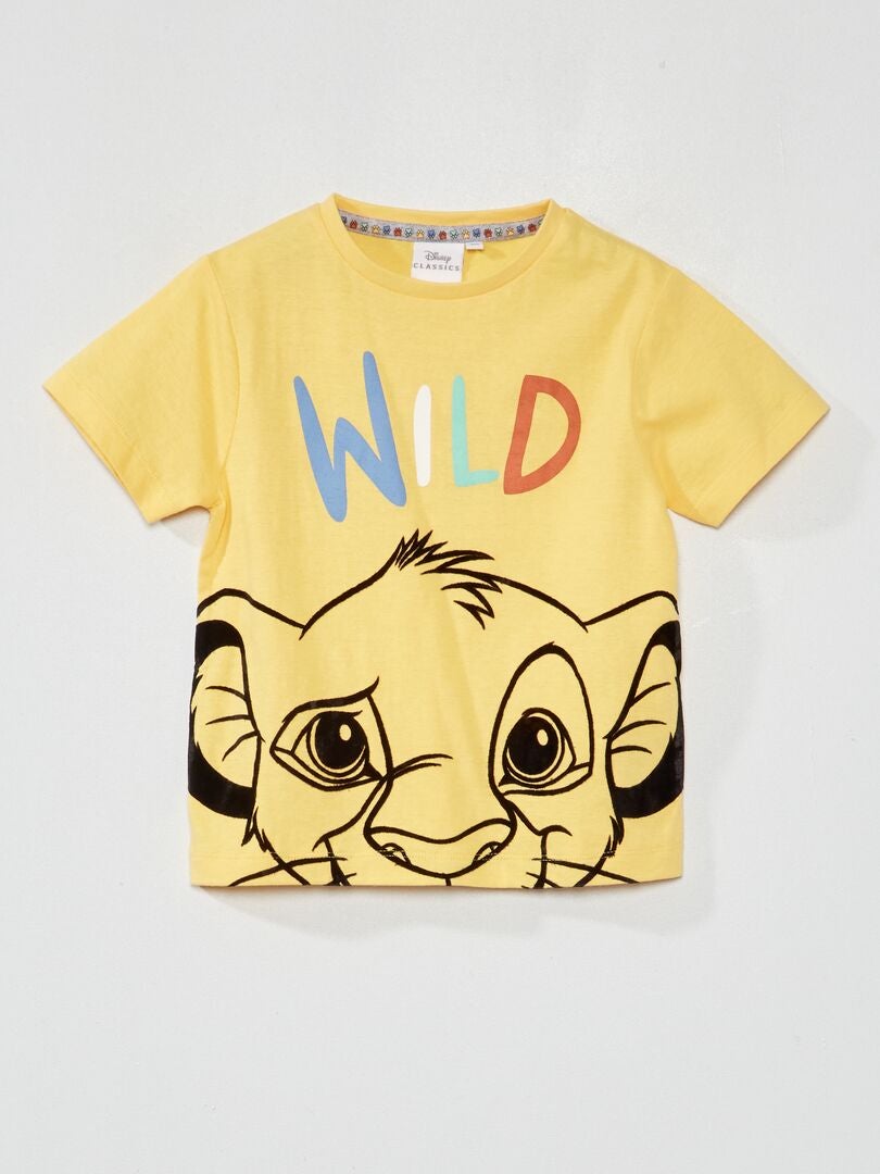 Tee-shirt imprimé 'Simba' jaune - Kiabi