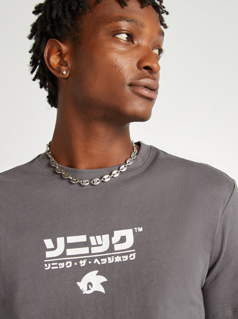 Tee-shirt imprimé 'Sonic' Gris - Kiabi