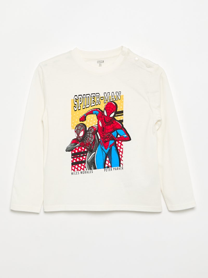 Tee-shirt imprimé 'Spiderman' - collection facile à enfiler Blanc - Kiabi