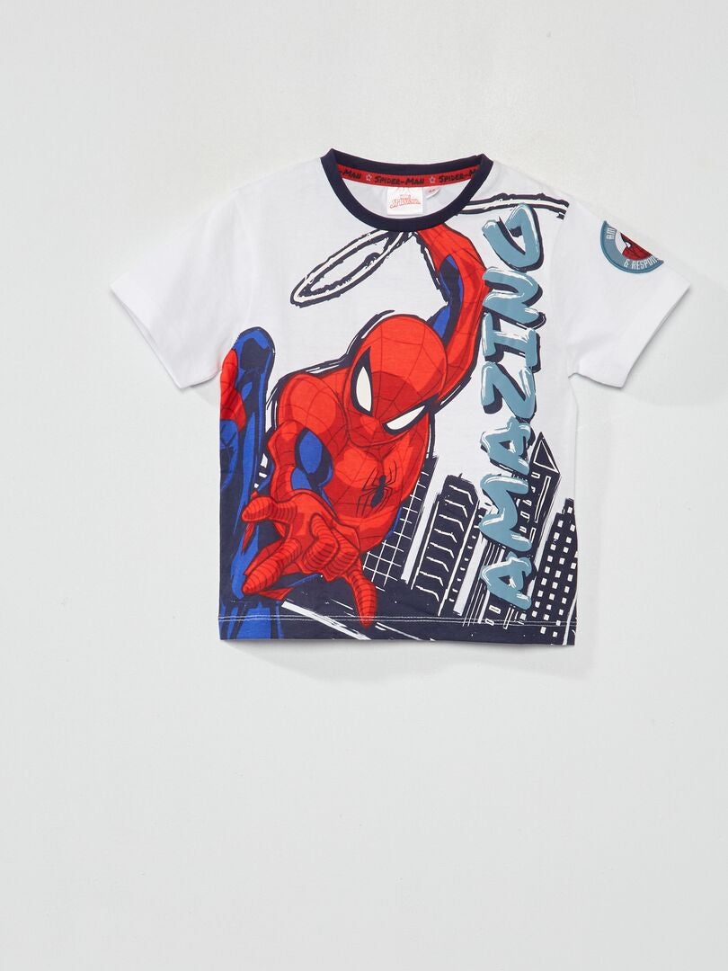 Tee-shirt imprimé 'Spiderman' blanc - Kiabi