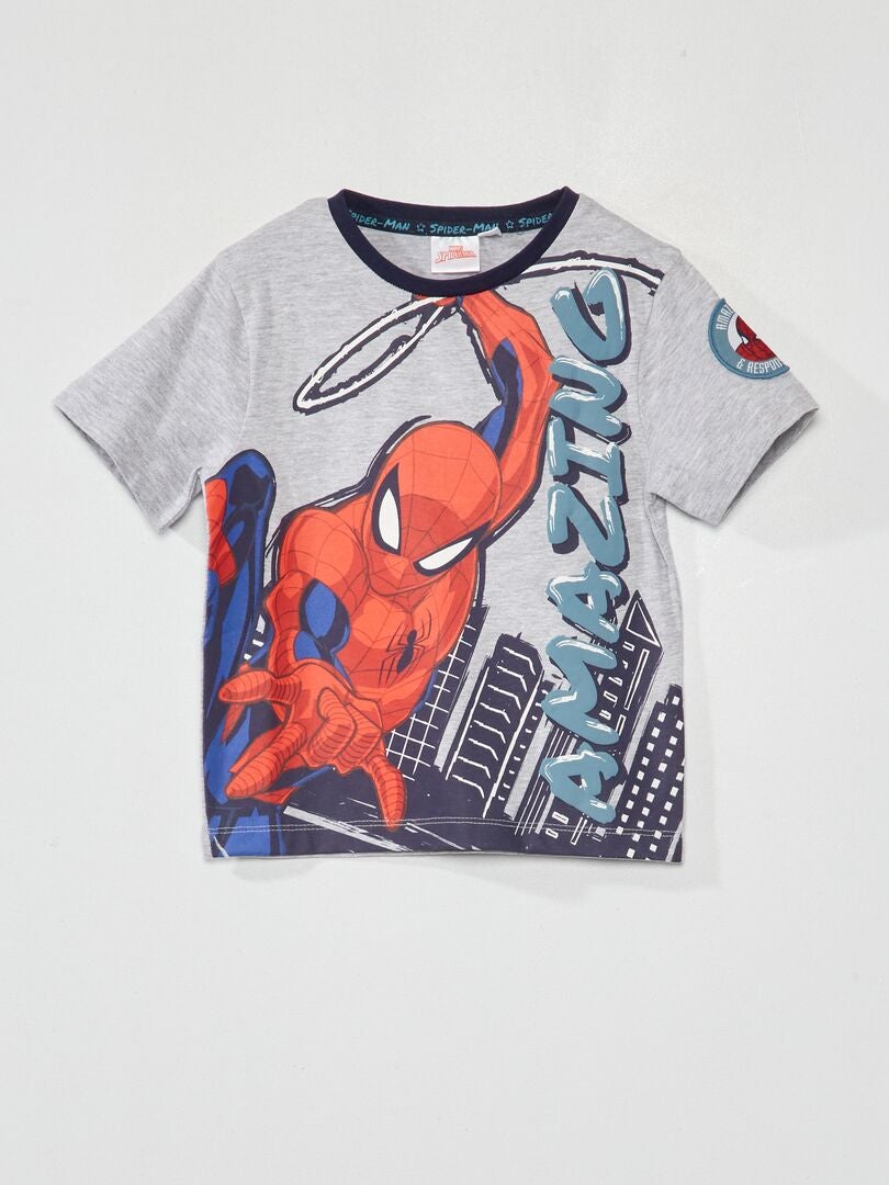 Tee-shirt imprimé 'Spiderman' gris - Kiabi
