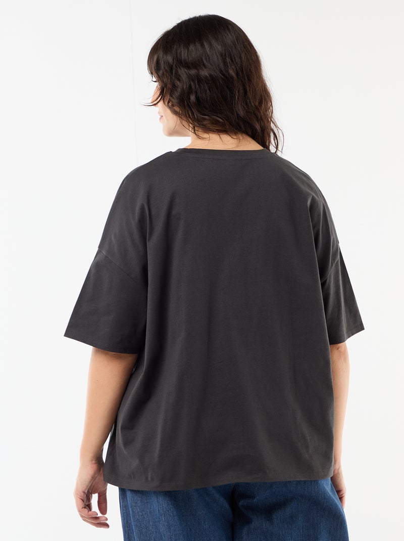 Tee-shirt imprimé 'Stitch' Noir - Kiabi