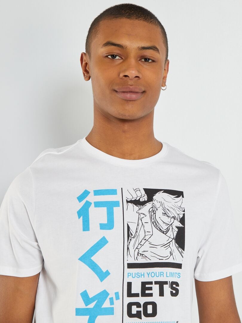 Tee-shirt imprimé style manga Blanc - Kiabi
