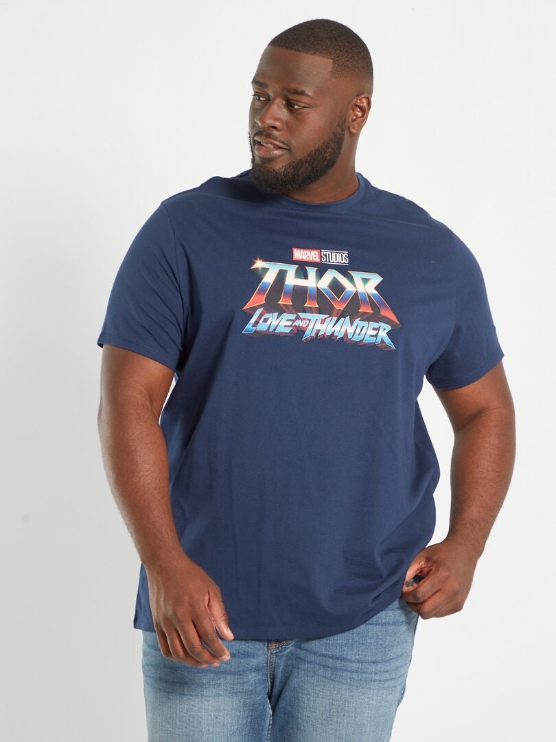 Tee-shirt imprimé 'Thor, Love and thunder' Marine - Kiabi