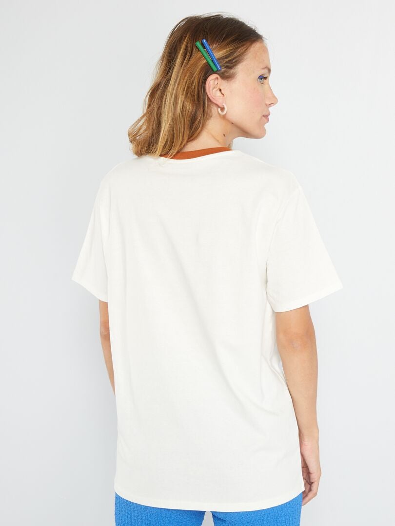 Tee-shirt imprimé USA Blanc - Kiabi