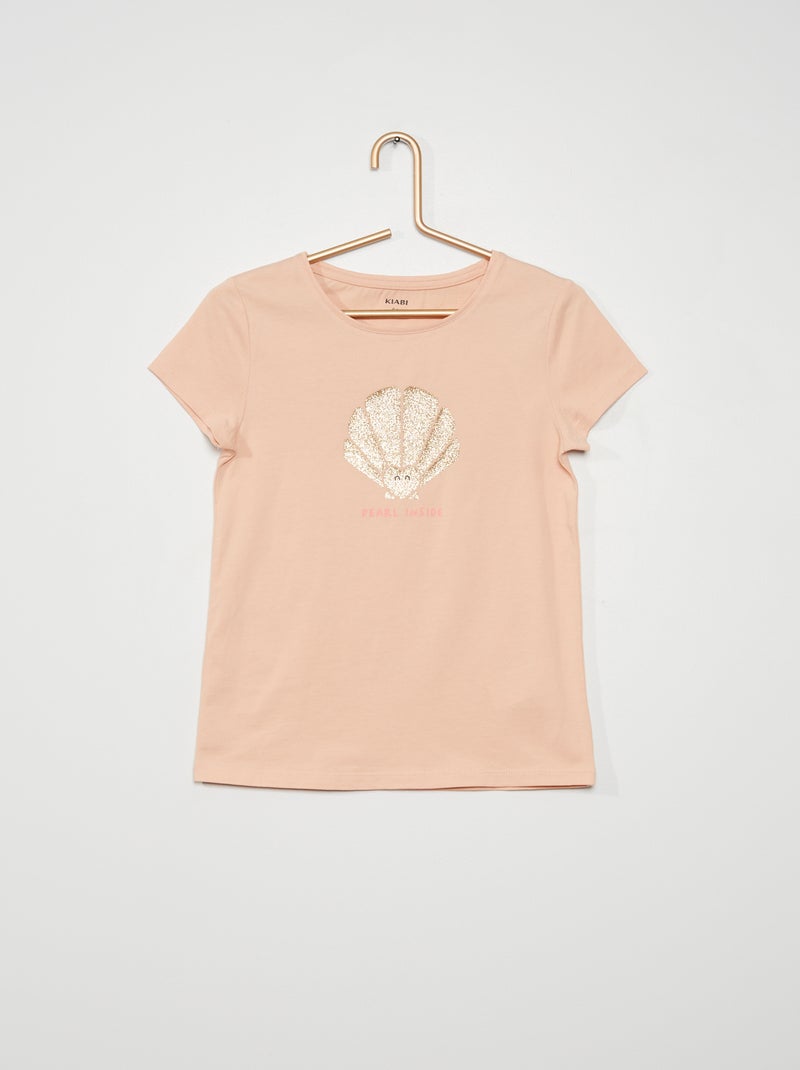 Tee-shirt imprimé vieux rose - Kiabi