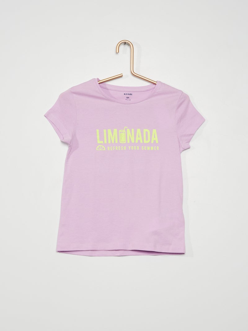 Tee-shirt imprimé Violet - Kiabi