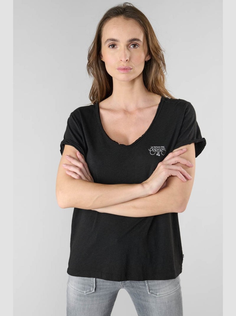 Tee-Shirt ISABELLA 'Le Temps Des Cerises' Noir - Kiabi