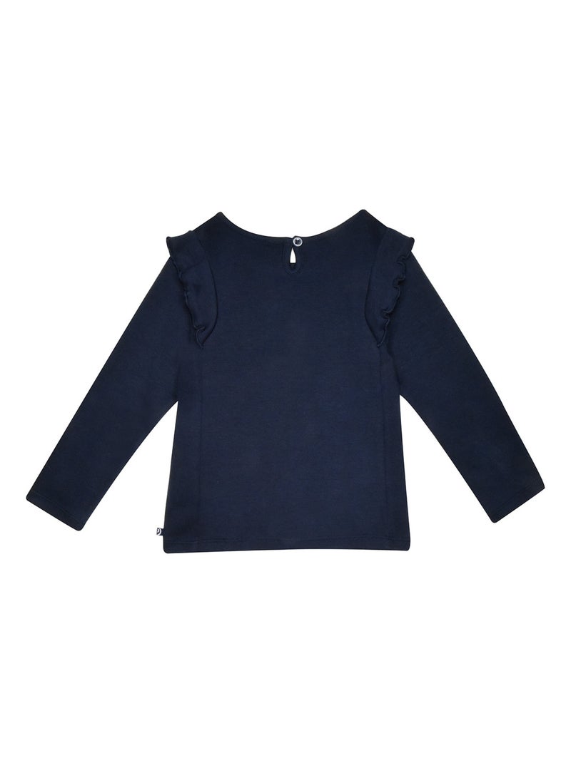 TEE SHIRT ISOLINA INTERLOCK MANCHES LONGUES ENFANT Bleu - Kiabi