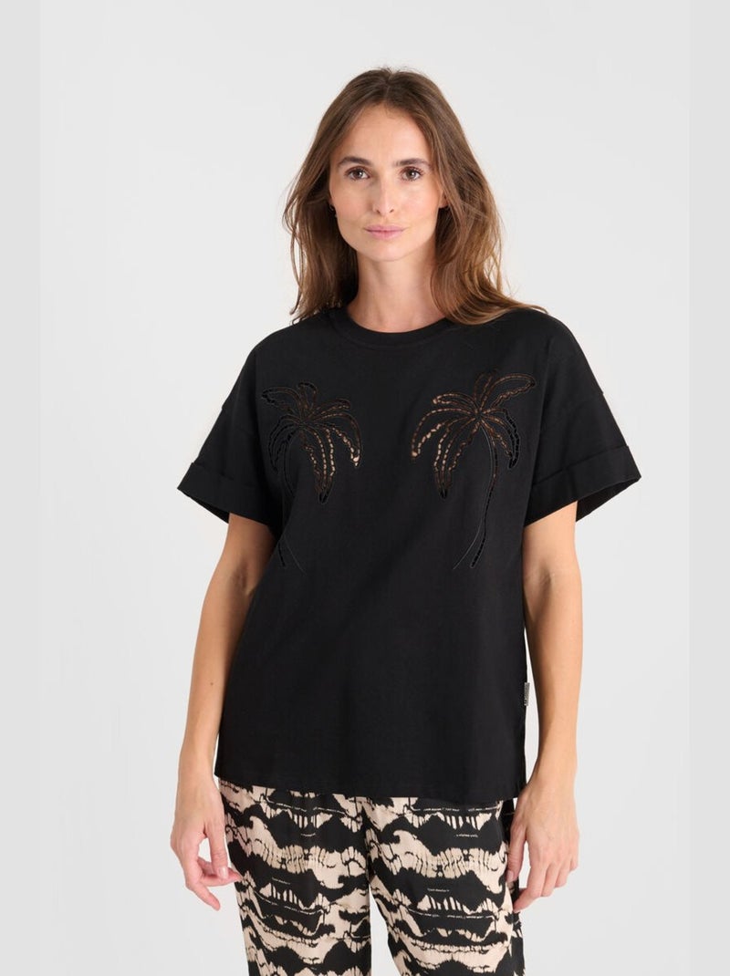 Tee-Shirt ISTAN 'Le Temps Des Cerises' Noir - Kiabi