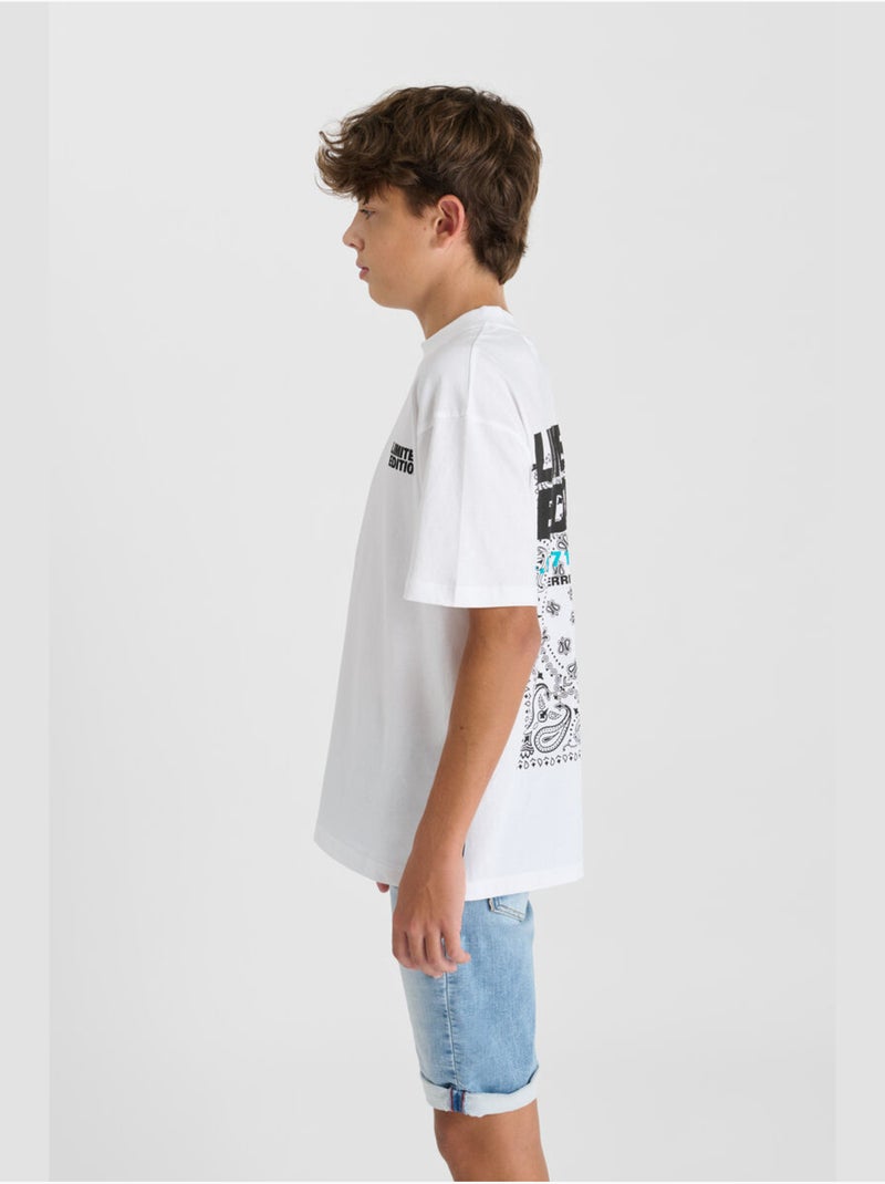 Tee-shirt jackbo 'le temps des cerises' Blanc - Kiabi