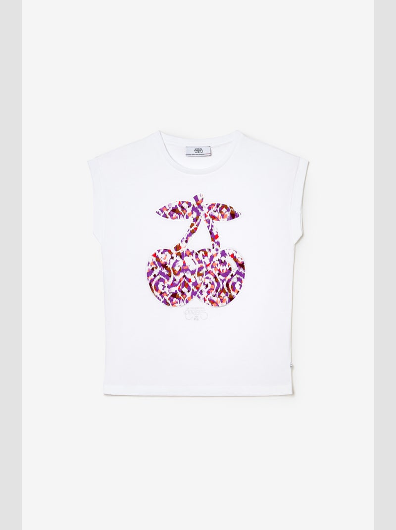 Tee-Shirt JAKOBGI 'Le Temps Des Cerises' Blanc - Kiabi