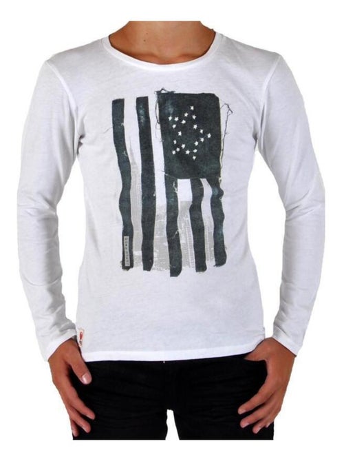 Tee Shirt Japan Rags Enfant Manches Longues Sheldon Blanc - Kiabi
