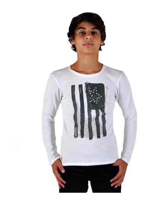 Tee Shirt Japan Rags Enfant Manches Longues Sheldon Blanc - Kiabi