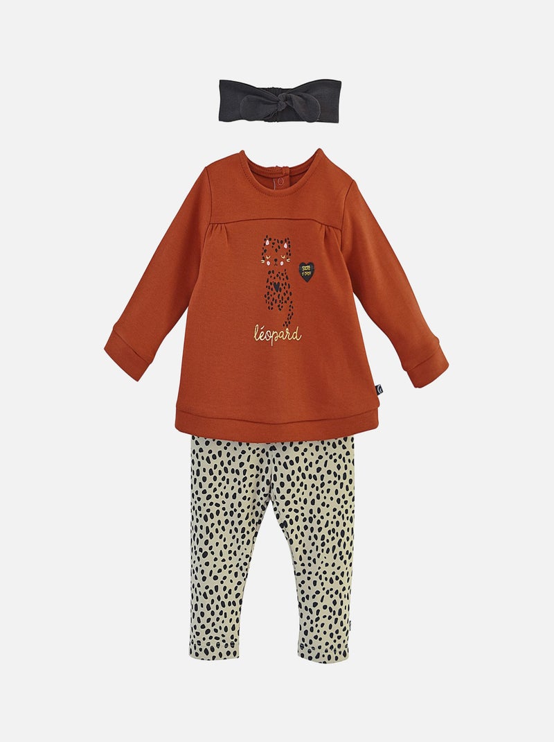 TEE SHIRT + JEGGING + BANDEAU DANIELA Rouge - Kiabi