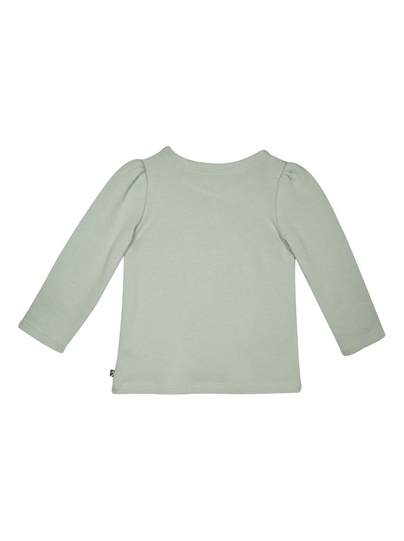 TEE SHIRT JESSICA INTERLOCK MANCHES LONGUES ENFANT Vert - Kiabi
