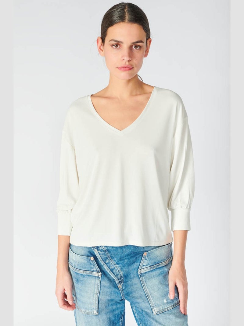 Tee-Shirt JESSIE 'Le Temps Des Cerises' Blanc - Kiabi
