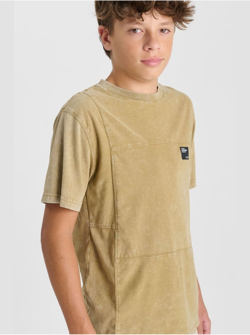 Tee-shirt joshbo 'le temps des cerises' Beige - Kiabi