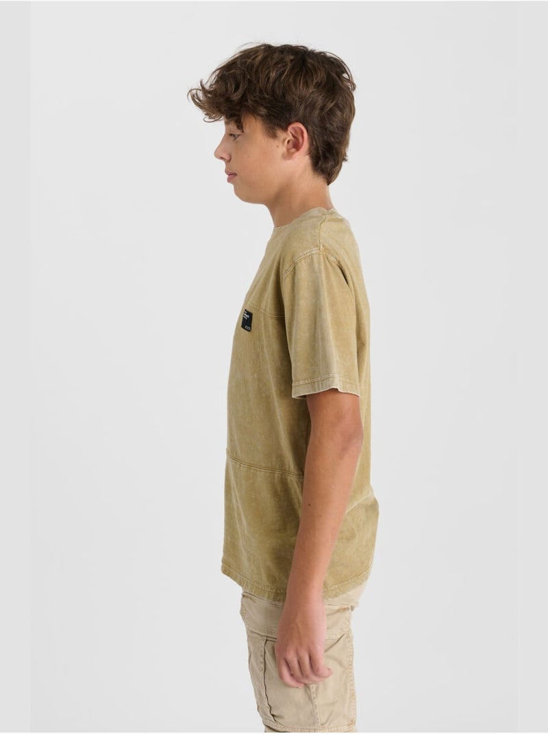Tee-shirt joshbo 'le temps des cerises' Beige - Kiabi