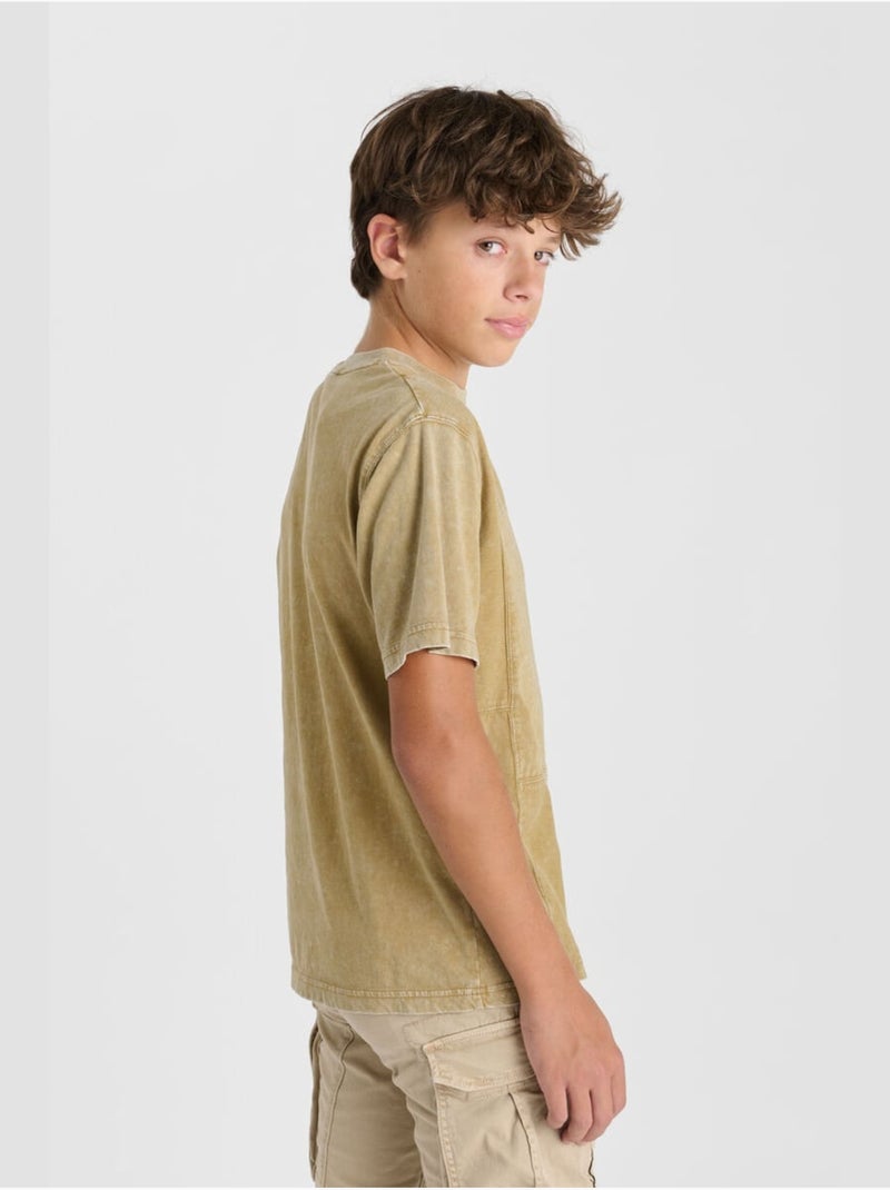 Tee-shirt joshbo 'le temps des cerises' Beige - Kiabi