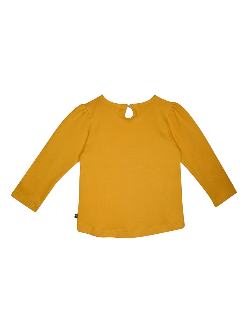 TEE SHIRT JULIA INTERLOCK MANCHES LONGUES ENFANT Jaune - Kiabi