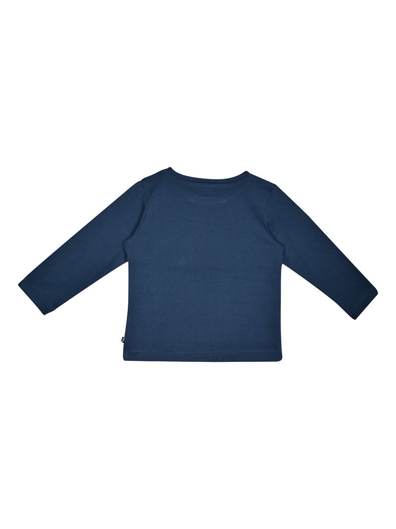 TEE SHIRT JULIEN INTERLOCK MANCHES LONGUES ENFANT Bleu - Kiabi