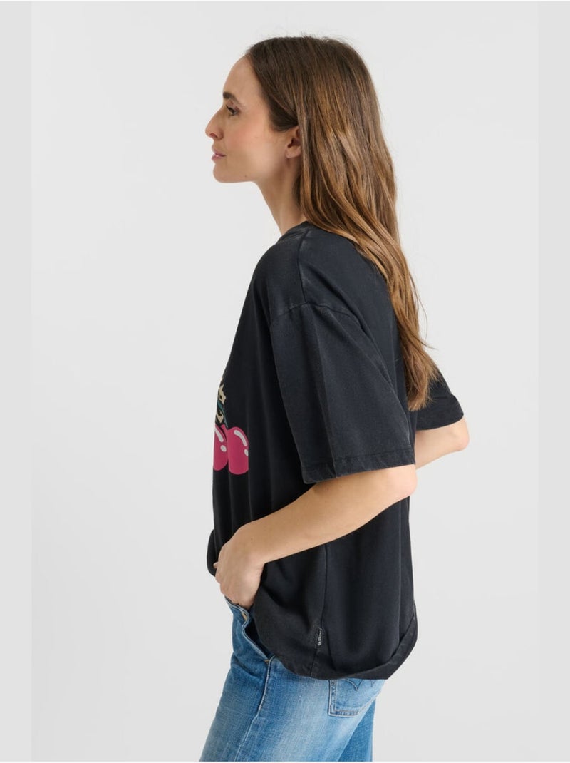Tee-Shirt KANI 'Le Temps Des Cerises' Noir - Kiabi