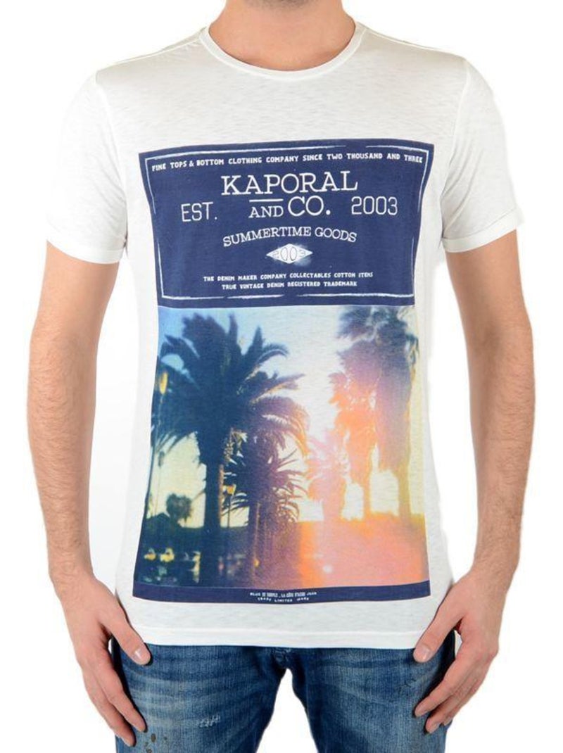 Tee Shirt Kaporal Loos Off Blanc Blanc - Kiabi