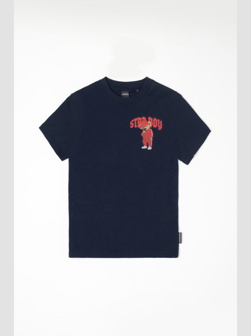 Tee-Shirt KATBO 'Le Temps Des Cerises' Bleu - Kiabi