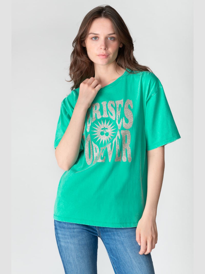 Tee-Shirt KATHLEEN 'Le Temps Des Cerises' Vert - Kiabi