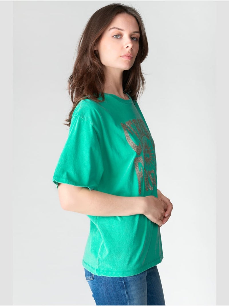 Tee-Shirt KATHLEEN 'Le Temps Des Cerises' Vert - Kiabi