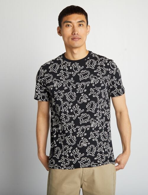 Tee-shirt 'Keith Haring' à col rond - Kiabi