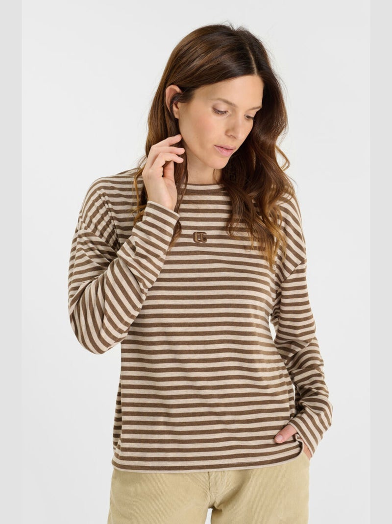 Tee-Shirt KINA 'Le Temps Des Cerises' Marron - Kiabi