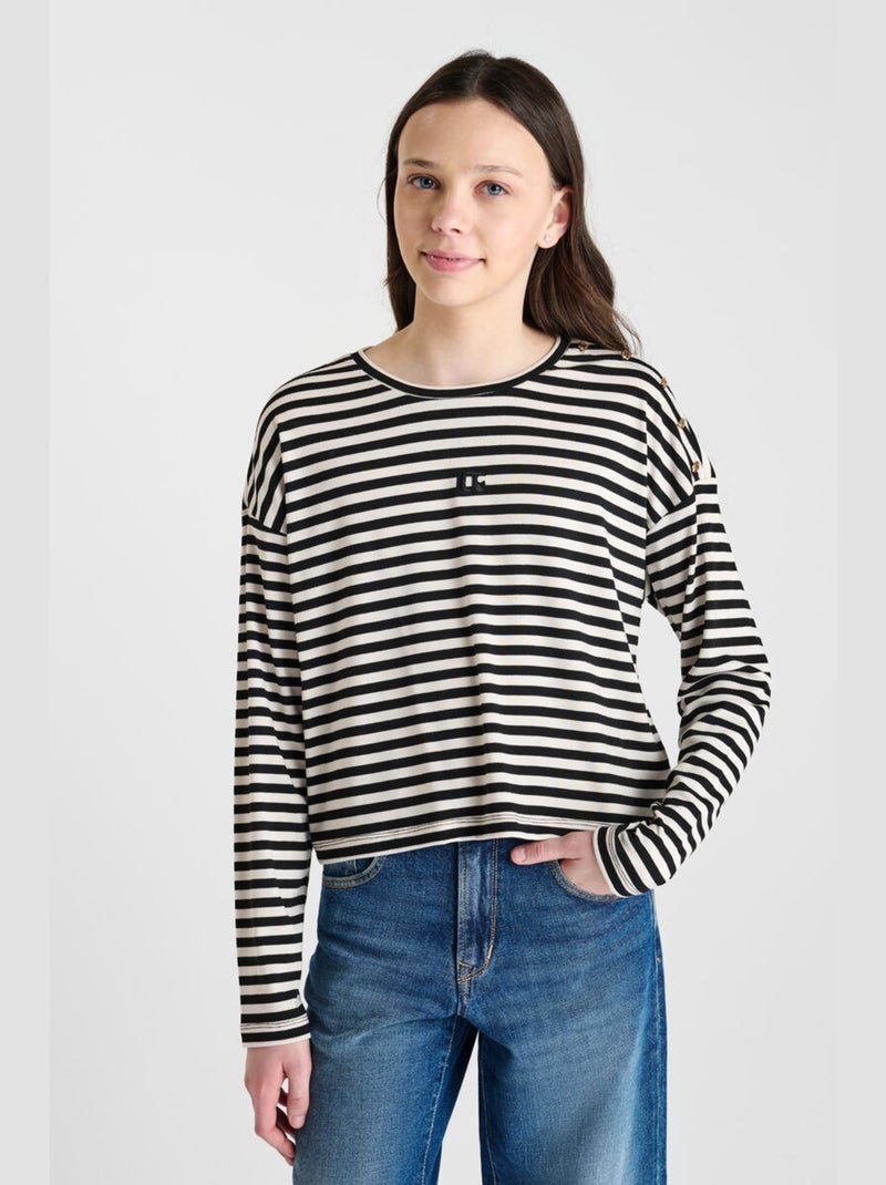 Tee-Shirt KINAGI 'Le Temps Des Cerises' Noir - Kiabi
